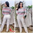 Blusa tricot casaco rosa branco cinza barbie casual atemporal elegante