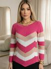 Blusa Tricot Detalhe Zig Zag Manga Longa