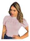 Blusa Tricot Elegância com Gola Alta e Manga Curta Blusa Tricot Elegância com Gola Alta e Manga Curta-Azul Blusa Tricot Elegância com Gola Alta e Manga Curta Blusa Tricot Elegância com Gola Alta e Manga Curta-Azul