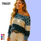 Blusa Tricot Estampa Estampa de Onça Feminina com Manga Longa