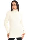 Blusa Tricot Feminina Anistia Gola Role Manga Longa Off White