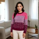 Blusa Tricot Feminina Manga Longa Com Estampa Geométrica Sofisticada Confortável e Versátil Blusa Tricot Feminina Manga Longa Com Estampa Geométrica Sofisticada Confortável e Versátil