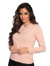 Blusa Tricot Feminina Sueter Gola V Manga Longa Blusa Tricot Feminina Sueter Gola V Manga Longa