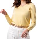 Blusa Tricot Manga Longa Amarela Das Gurias