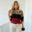 Blusa Tricot Manga Longa Onça Blusa Tricot Manga Longa Onça