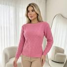 Blusa Tricot Manga Longa Tranças