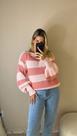 Blusa tricot manga over listrado
