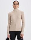 Blusa tricot modal gola alta bege