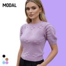Blusa Tricot Modal Losango Manga Curta