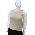 Blusa Tricot Modal Regata Com Botao Ombro Lancamento Plus Size Tam G