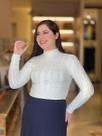Blusa tricot trança off white