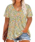Blusa túnica CARCOS Curvy Women Plus Size Floral Verde 5GG