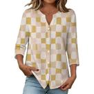 Blusa túnica Domirica com decote em V para mulheres, verão, tamanho XL