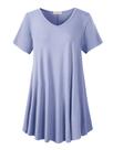 Blusa túnica feminina LARACE plus size com decote em V azul jeans