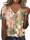 Blusa túnica HOTYD Boho com estampa floral com decote em V e ombros frios para mulheres