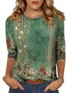 Blusa túnica Zeagoo feminina com estampa floral de manga 3/4