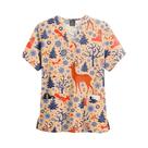 Blusa Unissex De Natal Com Decote V E Manga Curta, Com Bolsos, Para Profissionais De Saúde,