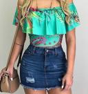 Blusa verde florida