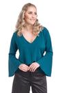 Blusa VerSil Verde Esmeralda com Mangas Flare TM M