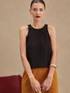 Blusa Via Lessa Cirela com Trança em Viscose Preta