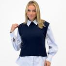 Blusa Via Tricot Muscle Tee Gola Alta em Tricot Modal Feminina