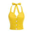 Blusa vintage com gola alta e bolinhas para mulheres retrô dos anos 50