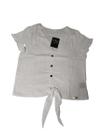 Blusa Viscose Com Botões Frontal e Laço