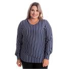 Blusa Viscose Crepe Listrada Cereja Rosa 85163