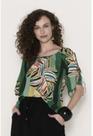 Blusa viscose estampada manga 3/4