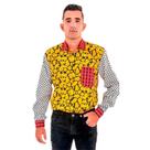 Blusa Xadrez Masculina Adulta Manga Longa Com Girassol