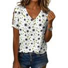 Blusa Zhyaj Summer com estampa floral boho solta para mulheres Blusa Zhyaj Summer com estampa floral boho solta para mulheres