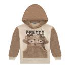 Blusão Capuz Infantil Alongado Pretty Moletom Pelo Ursas Kukiê