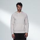 Blusão Com Capuz Masculino Slim Básico - BAUNILHA GG Blusão Com Capuz Masculino Slim Básico - BAUNILHA GG
