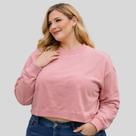 Blusão Cropped de Moletom Plus Size Gola Redonda Malwee