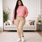 Blusão de Moletom Feminino Plus Size Gola Redonda Malwee