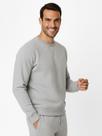 Blusão de Moletom Masculino Clássico Gola Careca Cinza inverno Gola Redonda - Casacos de inverno