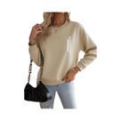 Blusão Feminino Casual Com Estampa De Coração, Manga Longa, Gola Redonda, Design Geométrico, Lavável