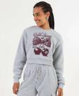 Blusão Feminino Cropped Moletom Estampado Marisa Cinza-49081