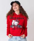 Blusão Feminino Cropped Moletom Hello Kitty Vermelho-52885
