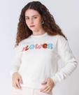 Blusão Feminino Moletom Flanelado Marisa Off White-49075