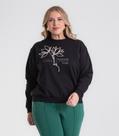 Blusão Feminino Moletom Plus Size Secret Glam Preto