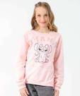 Blusão Infantil Moletom Stitch Disney Tam 10 a 16 Rosa-31020