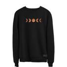 Blusão Moletom Fases da Lua Masculino e Feminino Personalizado sem Capuz gola Redonda