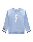 Blusão Moletom Felpado Infantil Menino Onda Marinha Azul