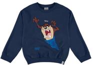 Blusão Moletom Infantil Taz Looney Tunes Flanelado por Dentro com Punho Unissex - MalweeKids