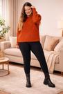 Blusão plus size em tricô com detalhe mangas lunender 45589 Blusão plus size em tricô com detalhe mangas lunender 45589