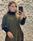 Blusão Poncho Tricot Feminino Triangulo inverno quentinho Ateliê Aquarelle Preto e Branco