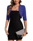 Blusão Shrug Bolero MINTLIMIT para mulher, manga 3/4, azul, 2GG Blusão Shrug Bolero MINTLIMIT para mulher, manga 3/4, azul, 2GG