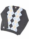 Blusão Suéter Lã Masculino Jacquard Tricô Manga Longa Frio Tamanho:MCor:Azul Claro