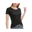 Blusas Casuais Femininas De Manga Curta Com Gola Redonda 2025 Verão Em Cores Sólidas Preto E Branco